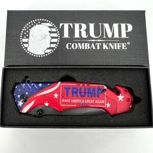 TRUMP Combat Knife Patriotic Compact Windshield Breaker 9" New in Box